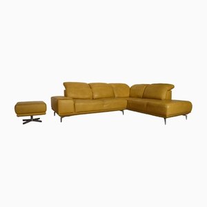 Leather MR2490 Corner Sofa & Ottoman from Musterring, Set of 2