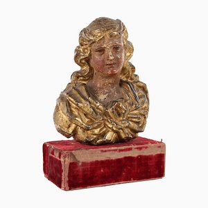 Carved and Golden Wood Bust