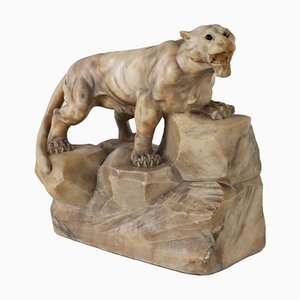 Escultura de tigre de mármol