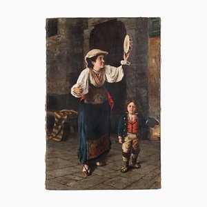Alfonso Dumini, scena di genere, olio su tela, fine XIX secolo