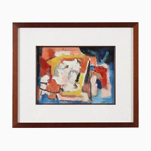 R. Bontempi, Abstract Composition, Oil on Cardboard, 1984