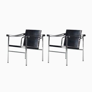 LC1 Side Chairs by Le Corbusier, Italy, 1970s, Set of 2