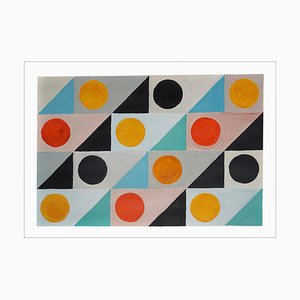 Natalia Roman, Vivid Pastel Tiles & Circles, 2022, Acrylic on Watercolor Paper