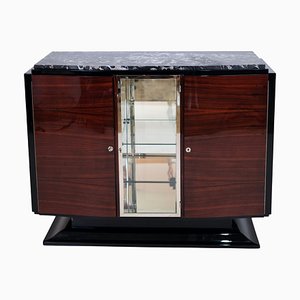 Art Deco French Two Doored Sideboard with Display Cabinet Compartment, 1930s