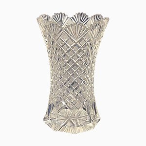 Niederländische Vase aus Kristallglas mit Ananasfächer, 19. Jh