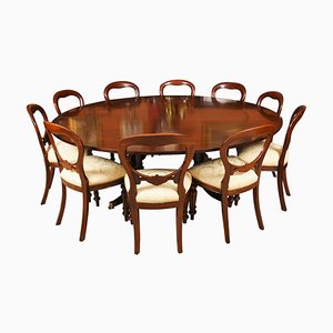 Mid 20th Century Jupe Dining Table, Leaf Cabinet and Chairs, 1950s, Set of 12