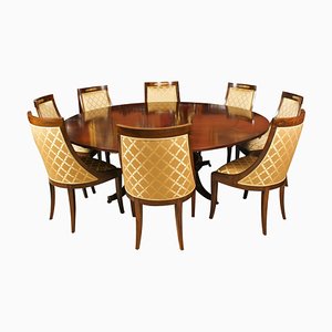 Mid 20th Century Jupe Dining Table Leaf Cabinet & Gondola Chairs, 1950s, Set of 10