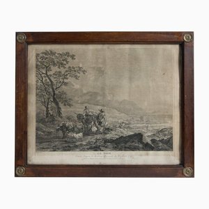 After Nicolas Berchem, Landscape with Figures, 18th Century, Copperplate Engraving