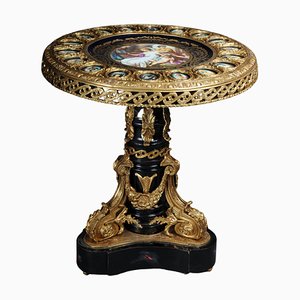 Imperial Center Side Table in Porcelain & Sevres Style Bronze