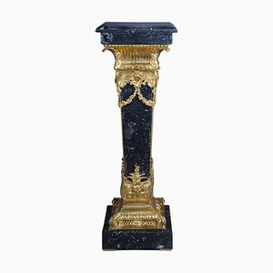 Columna estilo Napoleón III de mármol con bronce, siglo XX