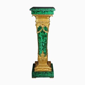 Colonna Napoleone III in marmo e bronzo a malachite