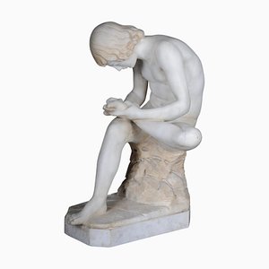 Escultura de mármol de Thorn Extractor Spinario, siglo XX