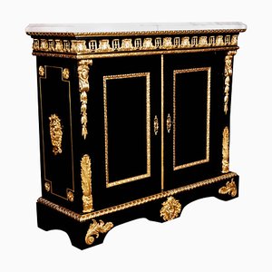 20th Century Louis XIV Black Piano Veneer Cabinet