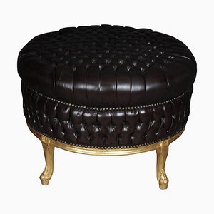 Taburete estilo Chesterfield grande, siglo XX