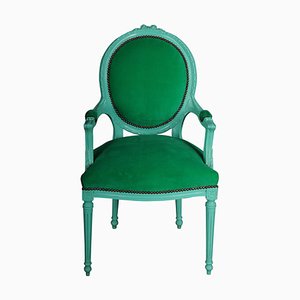Louis XVI Style Green Armchair