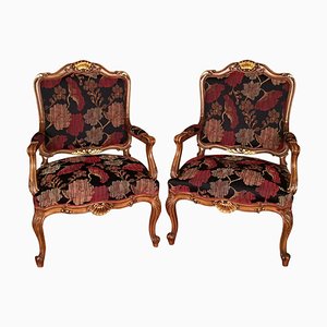 20th Century Neo Baroque Armchairs in Walnut, 1960s, Set of 2