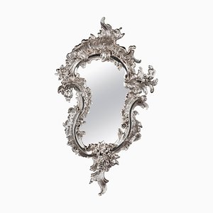 20th Century Rococo Style Silver-Gilded Wall Mirror