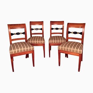 19th Century Biedermeier Chairs in Cherry, 1830s, Set of 4