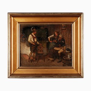 Maximilian Wachsmuth, scena bavarese, XIX secolo, olio su tela, con cornice