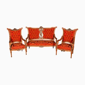 Mobilier de Salon Style Louis XVI, France, 20ème Siècle, Set de 3