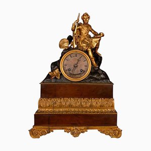Reloj de chimenea estilo Napoleón III de bronce, siglo XIX