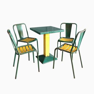 Industrial Green Dining Set by Xavier Pauchard for Tolix, 1950s