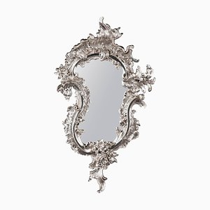 20th Century Rococo Style Silver-Gilded Wall Mirror