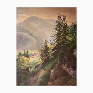 Artista tedesco, paesaggio, 1927, olio su tela