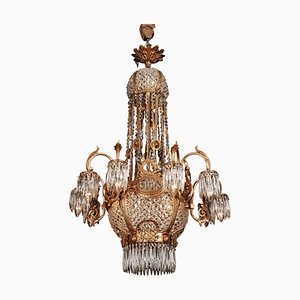 Lámpara de araña vintage de bronce de estilo clasicista