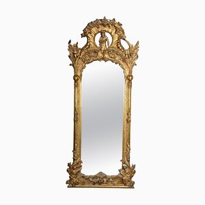 Espejo antiguo dorado, década de 1870