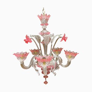 20th Century Mouth Blown Murano Chandelier, Italy