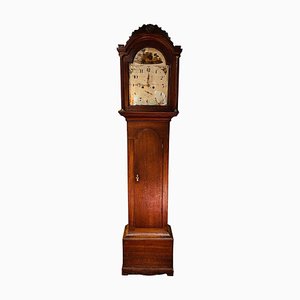 Reloj de pie inglés antiguo de roble, siglo XIX