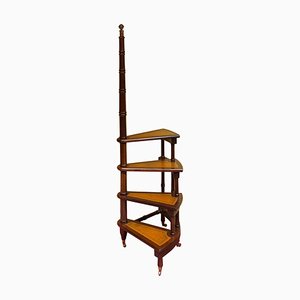 20th Century English Victorian Leather Library Steps or Stepladder