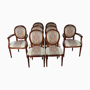 Chaises de Salon Louis XVI, France, 20ème Siècle, Set de 8