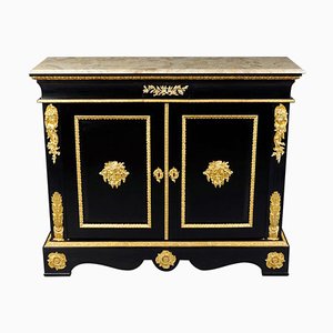 Mueble estilo Luis XIV en negro piano, siglo XX