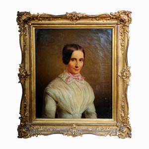 Biedermeier Artist, Woman's Portrait, 1840, Oil on Canvas, Framed
