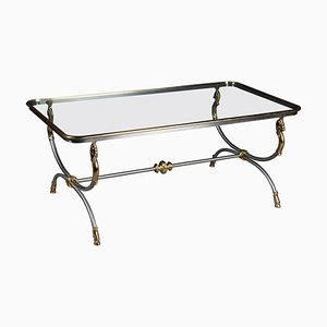 20th Century Modern Classical Style Side Table in Chromed Brass