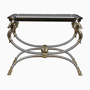 20th Century Modern Classical Style Side Table in Chromed Brass