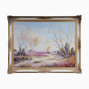 Paesaggio autunnale, XX secolo, Olio su tela, Incorniciato