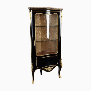 Vitrine d'Angle Louis XV Noire, 20ème Siècle