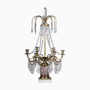 French Bronze and Marble Chandelier