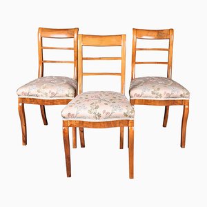Early 19th Century Biedermeier Curved Chairs, Set of 3