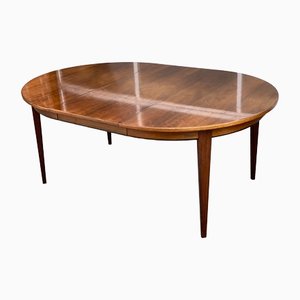 Long Mid-Century Danish Model 55 Rosewood Table with 3 Extensions from Gunni Omann, 1960s