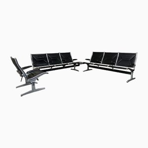 Tandem Sling Seating Airport Benches by Charles & Ray Eames for Herman Miller, 1960s, Set of 3