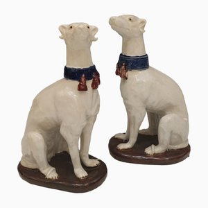Victorian English Greyhound Sculptures, 1890s, Set of 2