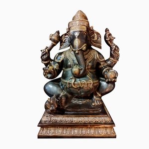 Estatua grande de Ganesha, años 20, bronce