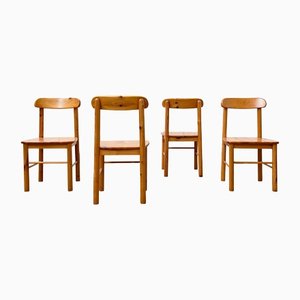 Dining Chairs in Pine, 1970s, Set of 4