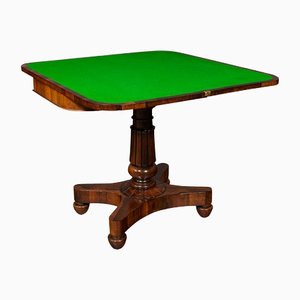 Antique William IV English Fold-Over Card Table, 1835