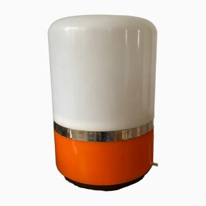 Lampada vintage arancione e bianca attribuita ad Adriano Rampoldi per Europhon
