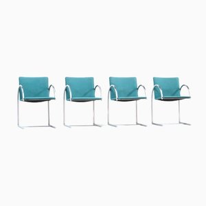 Turquoise Dining Chairs attributed to Pierre Mazairac & Karel Boonzaaijer for Metaform, 1980s, Set of 4